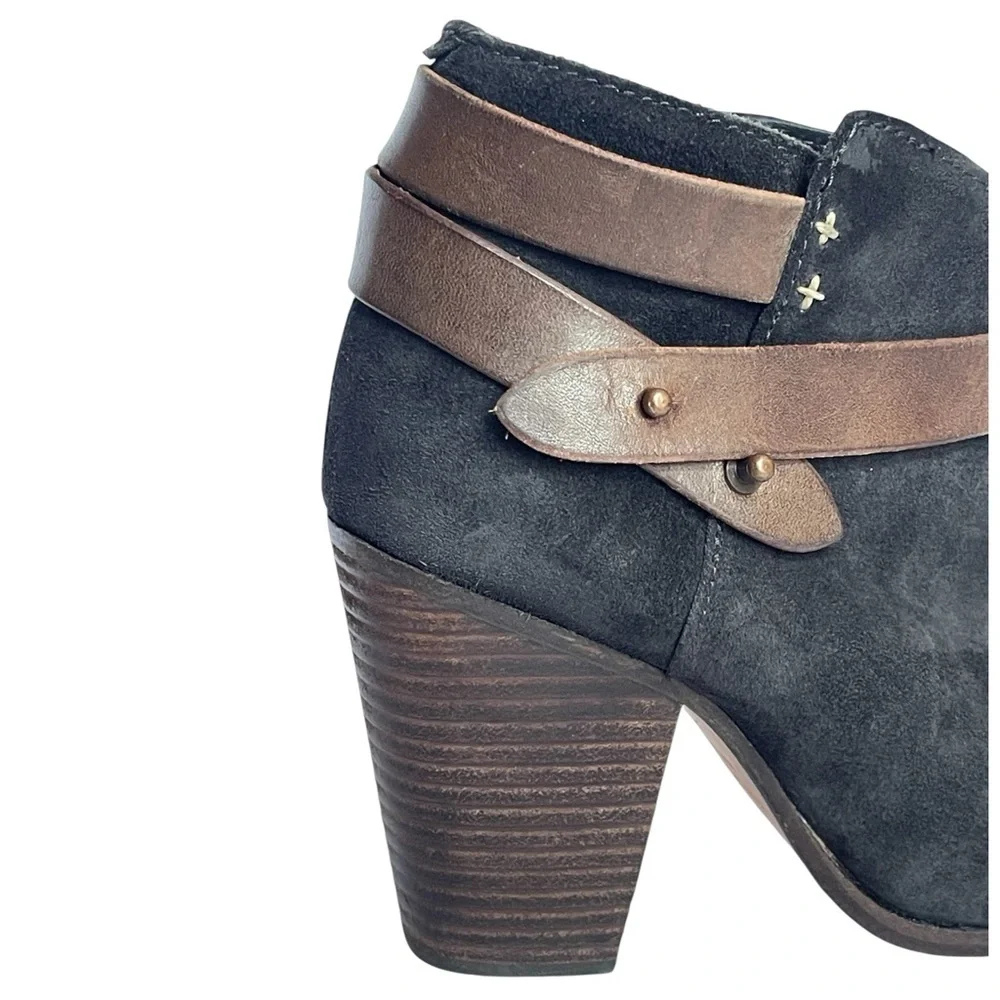 RAG & BONE HARROW BLACK SUEDE BOOTS SZ 6 MED